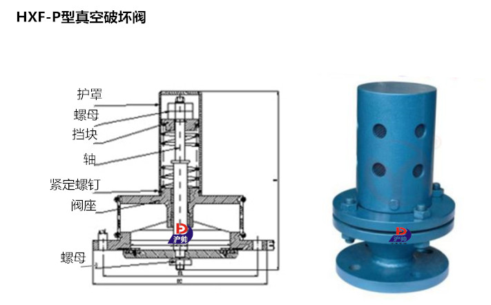 HXF-P真空破壞泄壓閥 (碳鋼)結構圖